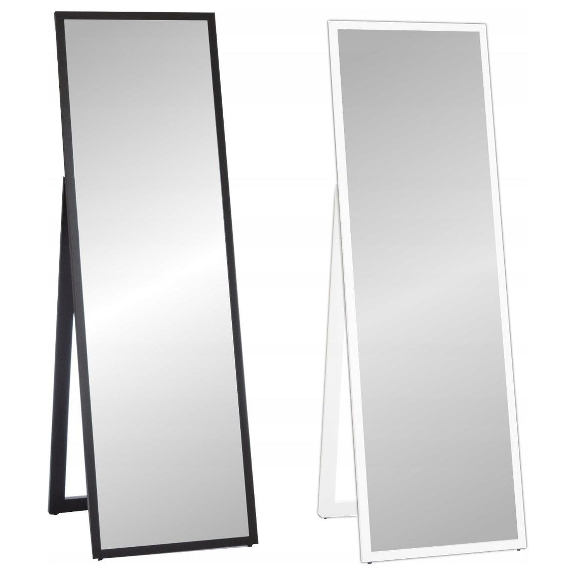 Speil på Stativ med Smal Ramme 170x50 Hvit eller Svart