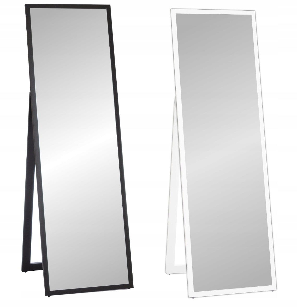Speil på Stativ med Smal Ramme 170x50 Hvit eller Svart
