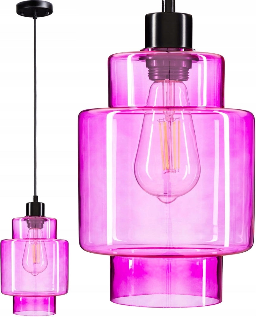 Moderne rosa glass hengelampe Ep017