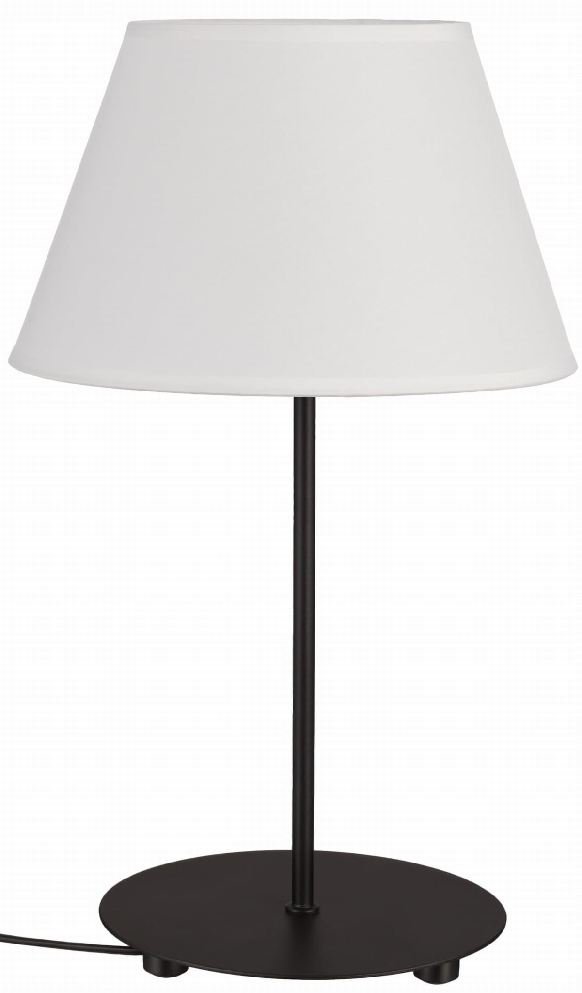 Svart Bordlampe med Hvit Kjegleformet Karo Skjerm E27