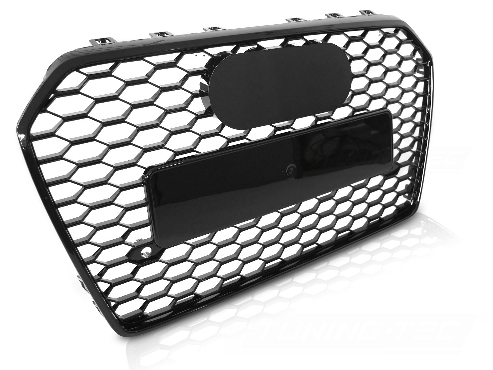 Grill Audi A6 C7 2014–2018, blank svart PDC – GRAUB7