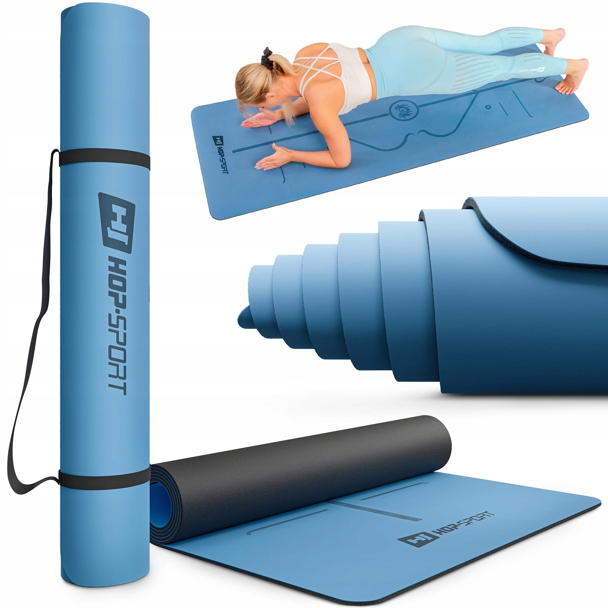 Yogamatte PU Antiskli til Trening, Sterk og Stor 5mm Gymmatte