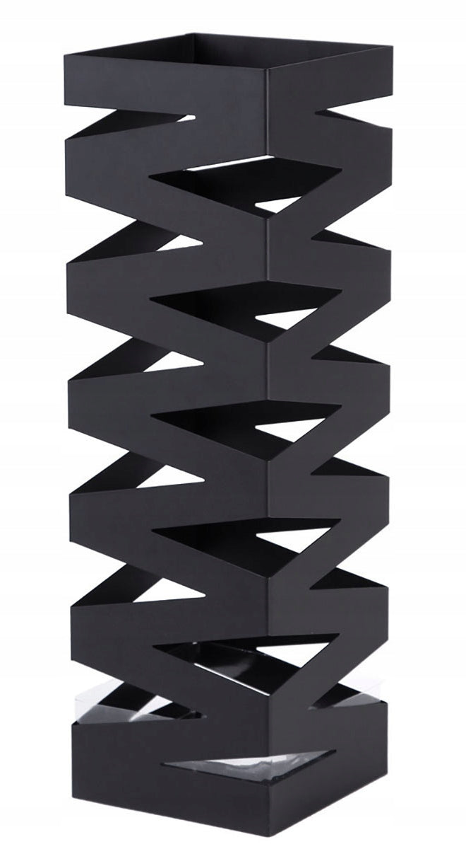 Paraplystativ i sort metall, Loft industriell stil med dryppbrett