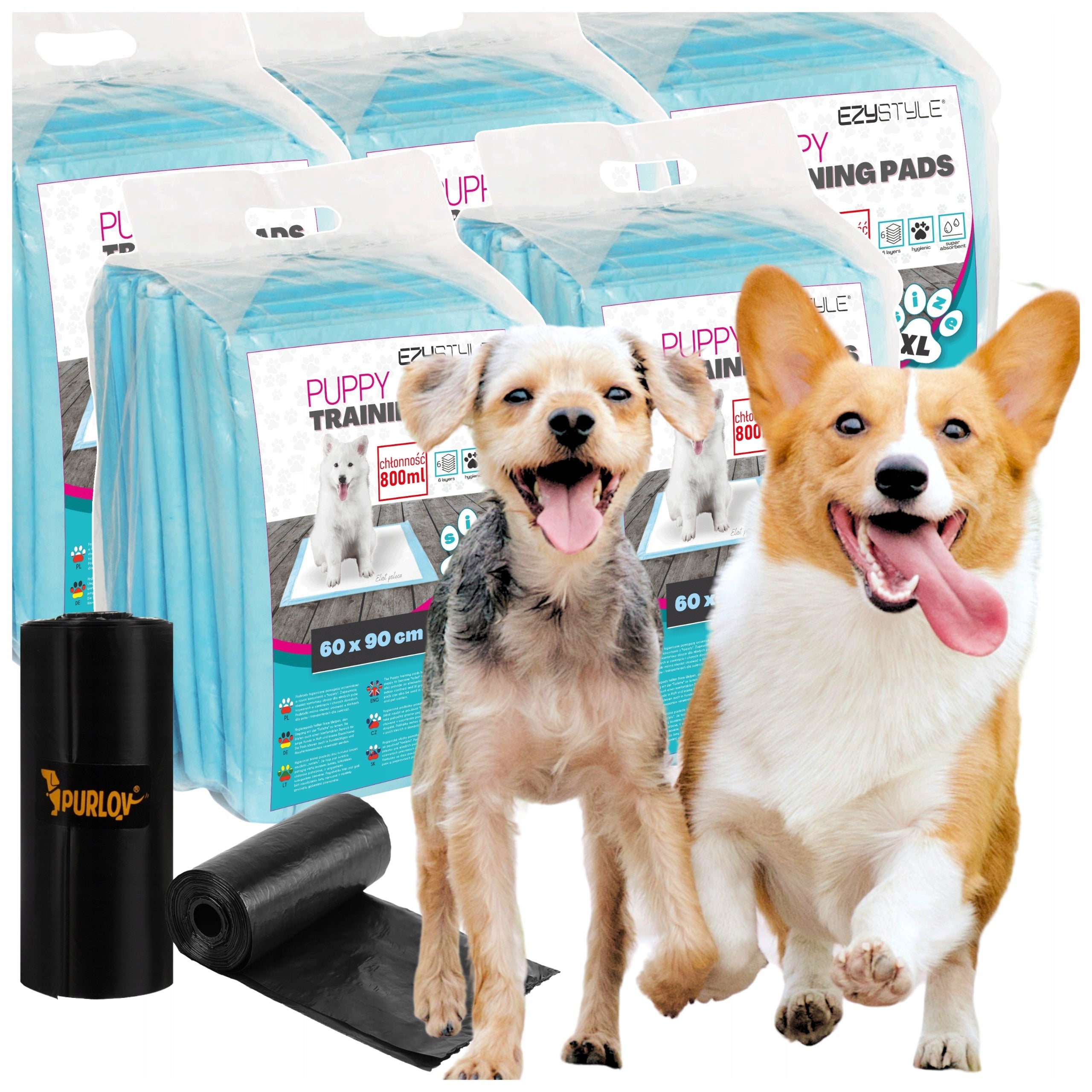 Hygieniske Underlag for Hunder, Tissmatter for Kjæledyr 60x90, 100stk