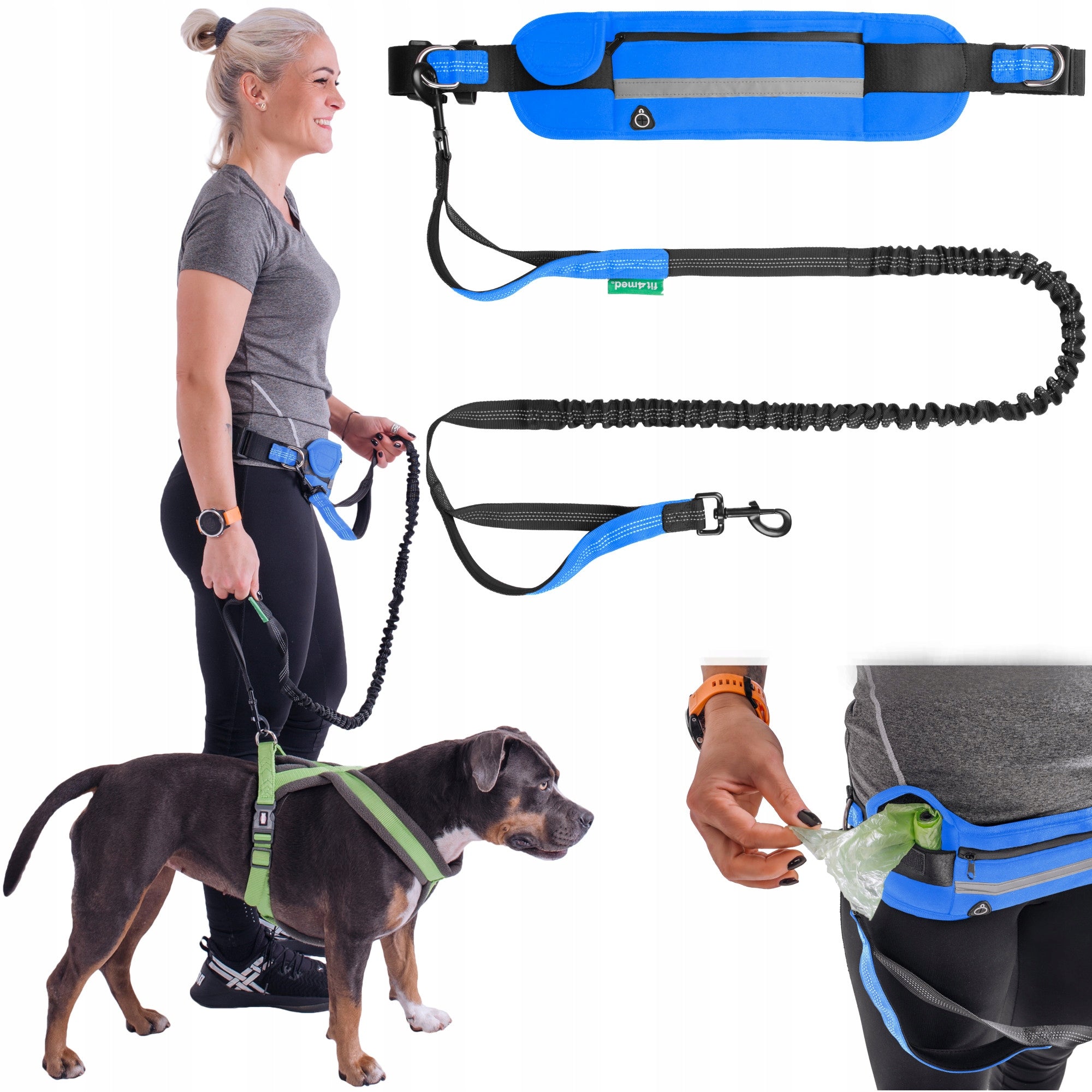 Hoftebelte Lendebag Elastisk Bånd til Løping med Hund Sterk og Holdbar