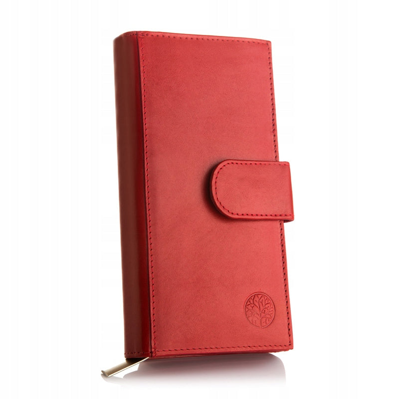 Dame Lommebok i Rødt Skinn med RFID-beskyttelse - Betlewski