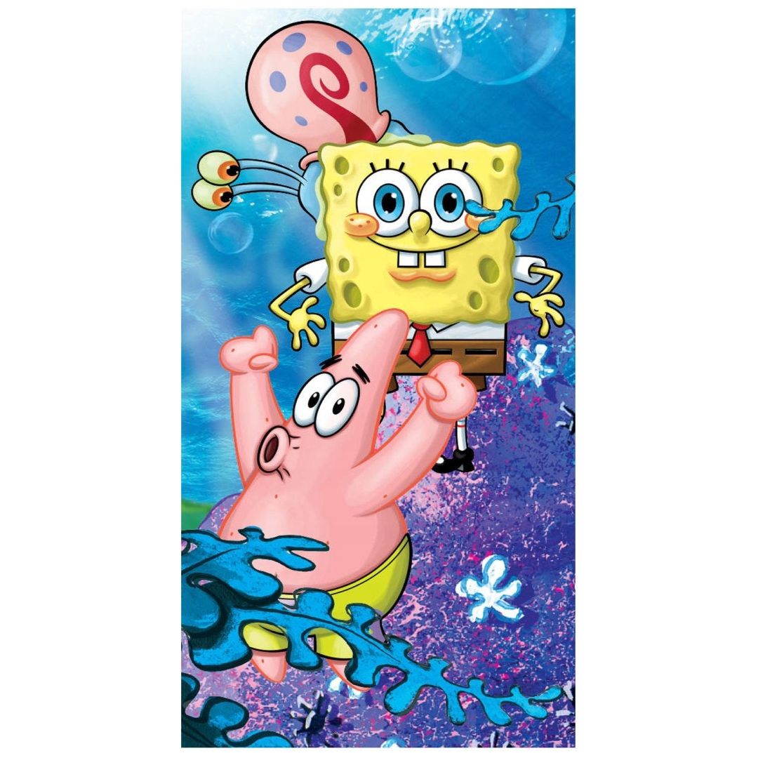 Bomullshåndkle 70X140 Spongebob Sommer
