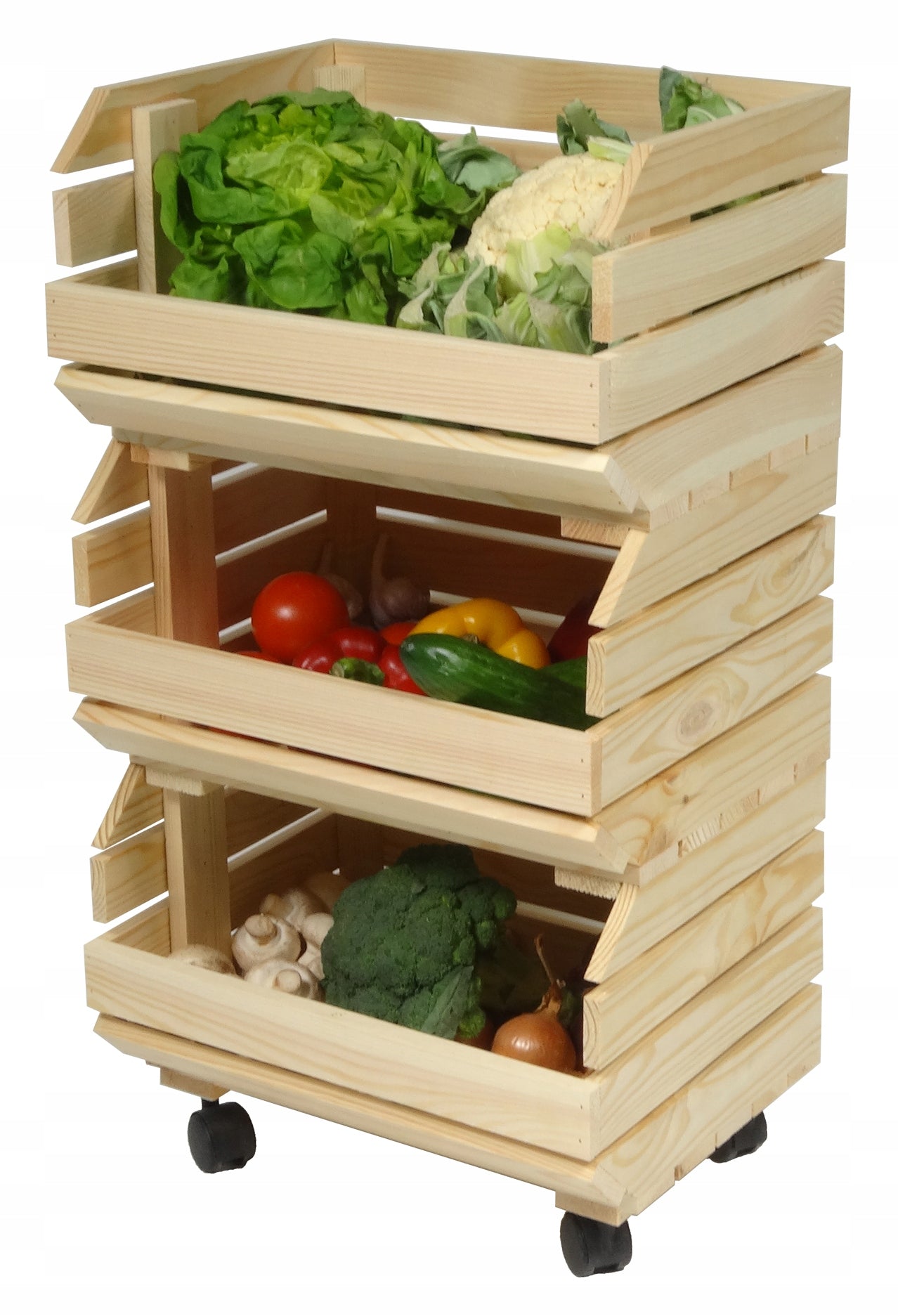 Kasser for Grønnsaker Frukt Hjul Hylle Beholder