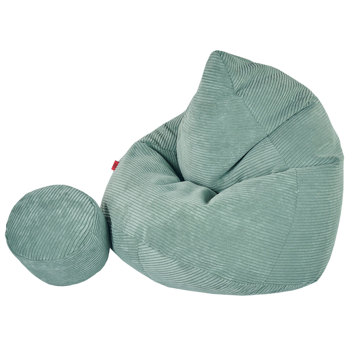 Sakkosekk premium CORD kord mint med puff – Cronen sidevisning