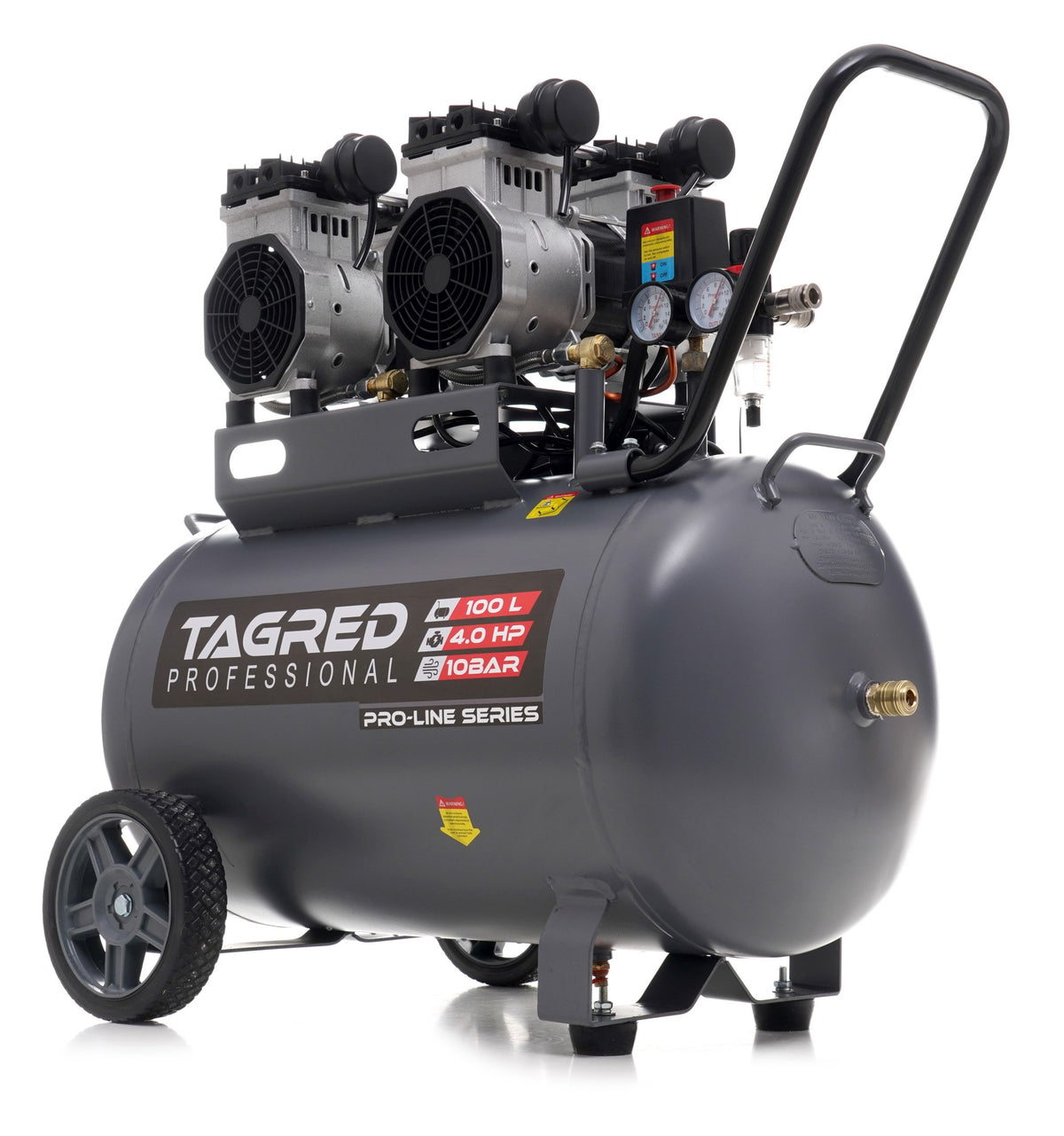 Kompressor Tagred TA3387 oljefri stempelkompressor med 100-liters tank