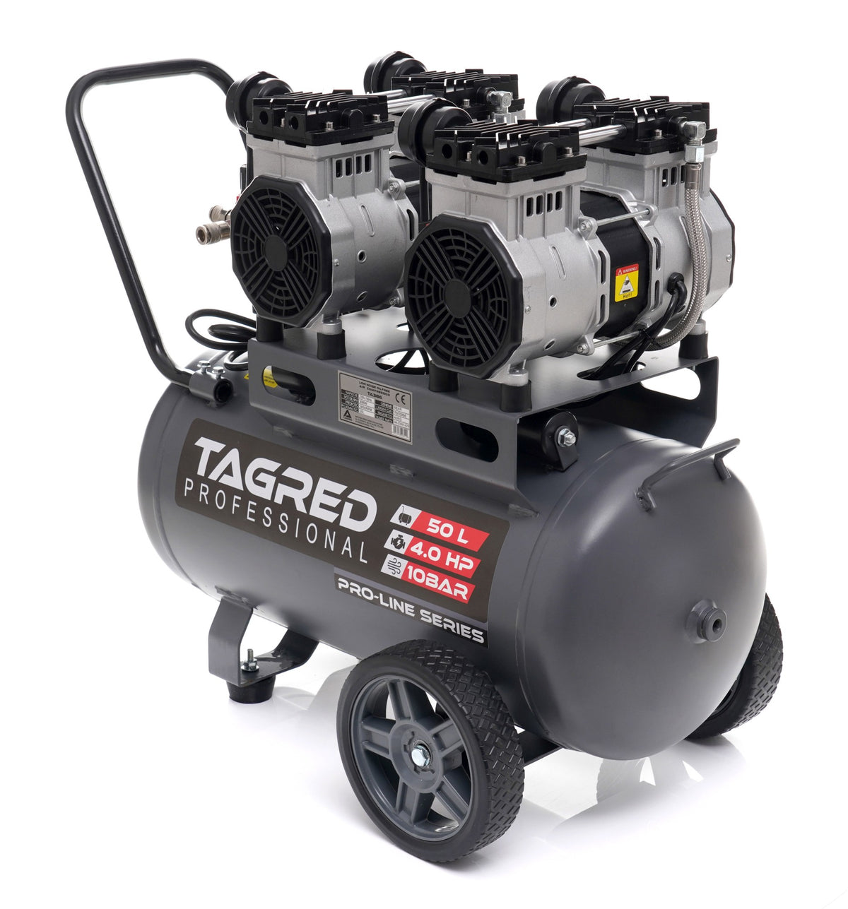 Kompressor Tagred TA3386 kontrollpanel med to manometre og regulator