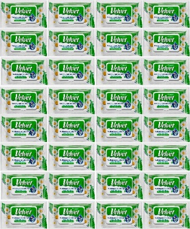 Fløyel Toalettpapir Våtservietter Pakke med 32 Stykker