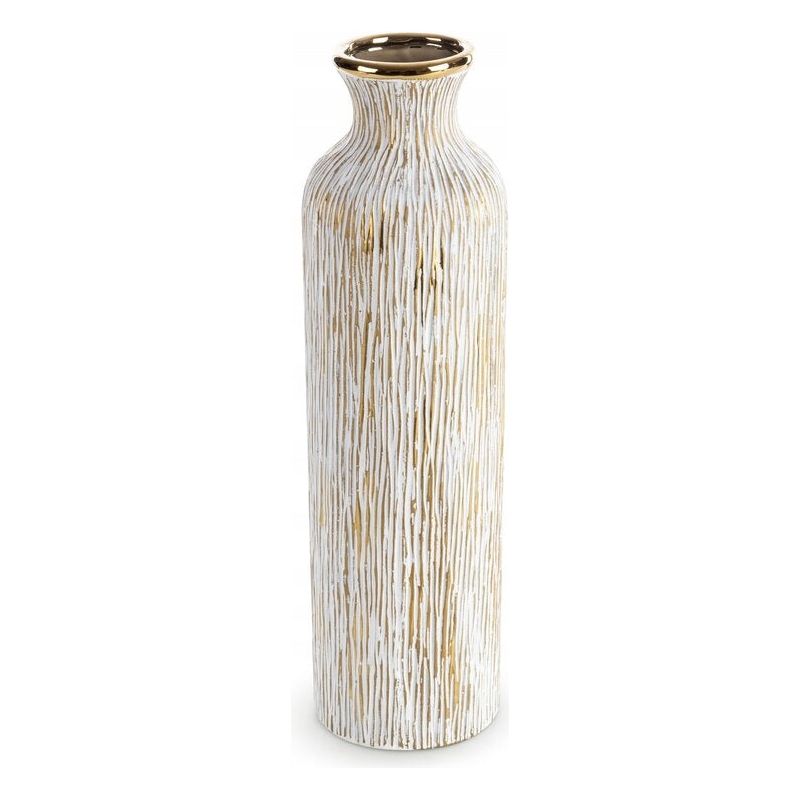 Dekorativ vase 12x12x40 cm Anisa/02 hvit/gull Eurofirany