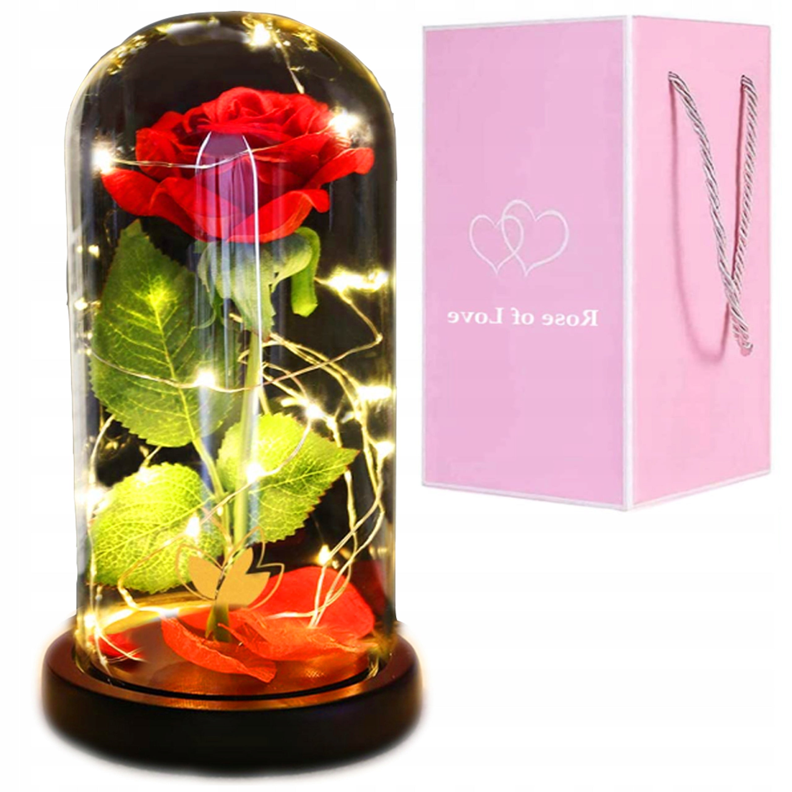 Evig Rose LED i Glass Gave til Mor Morsdag