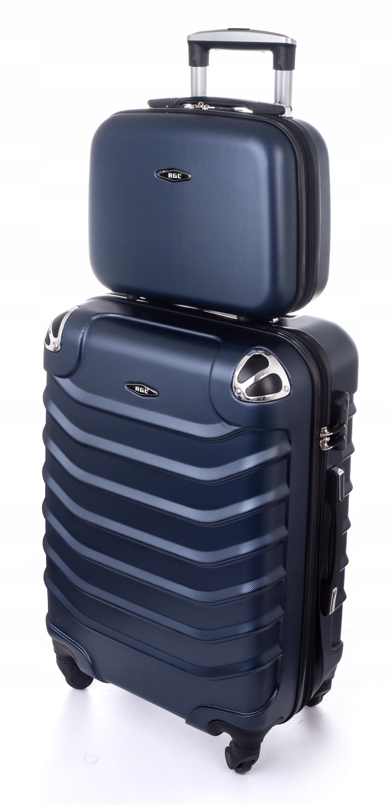 2-i-1 Sett med liten reisekoffert L + kosmetikkveske Rgl håndbagasje.