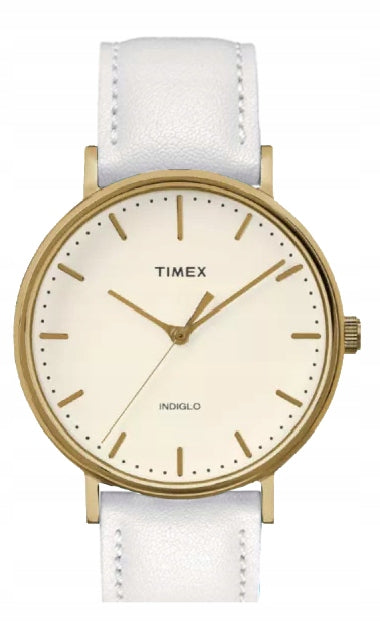 Gyllen Timex Damesklokke med Rem og Bakgrunnsbelysning