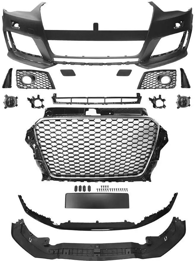Støtfanger Audi A3 12-16 RS3 Style Chrome Black | Nomax.no🥇_5