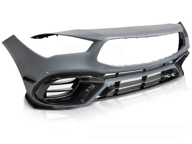 Frontfanger sport svart stil Mercedes CLA W118 2019-2023 med PDC sett forfra