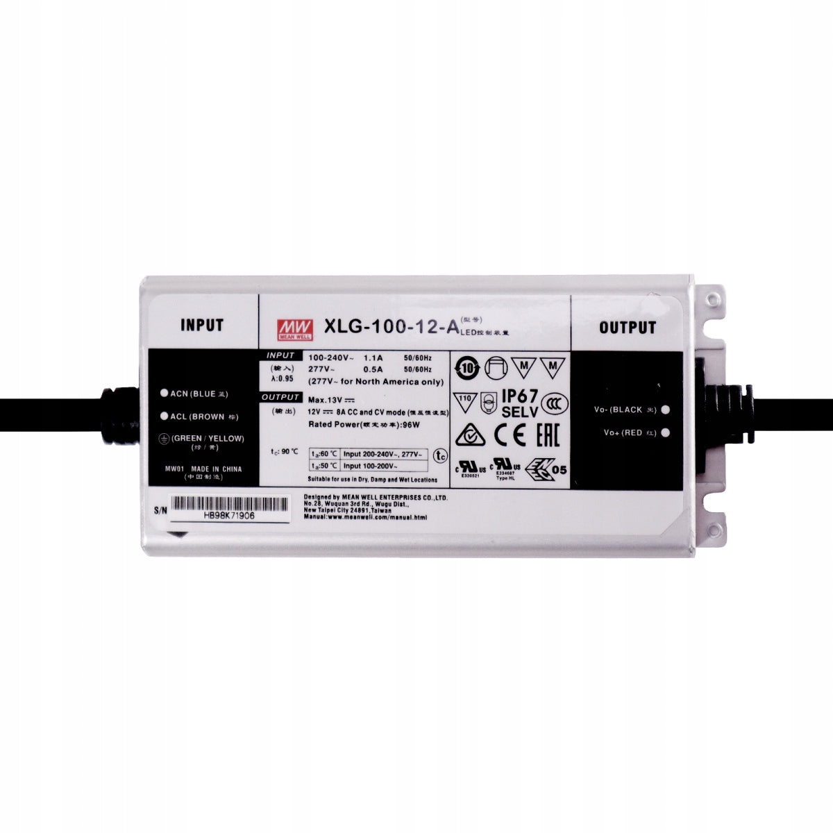 Strømforsyning Mean Well LED XLG-150-12-A 150W 6,25A 12V