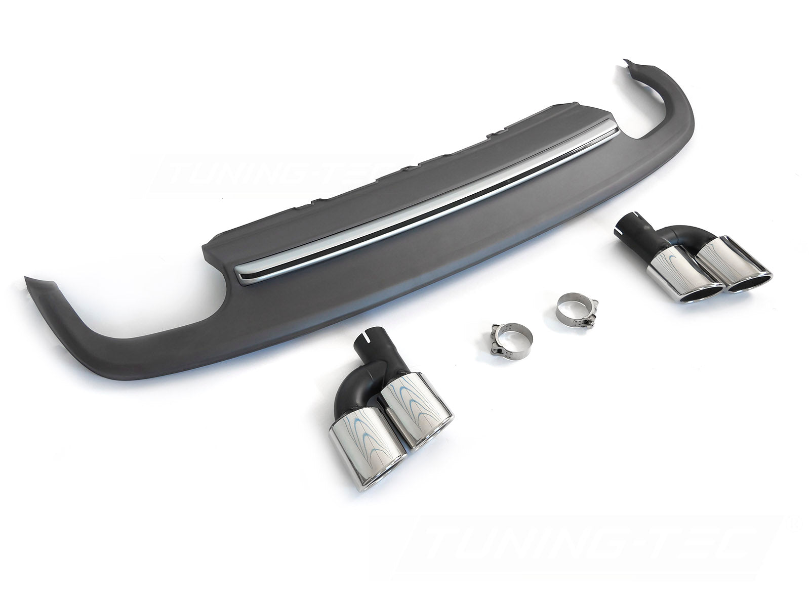 Diffusor Audi A5 8T/8F 2011–2016, Sport S Style, sølv, dobbelt utløp – ZTAU08