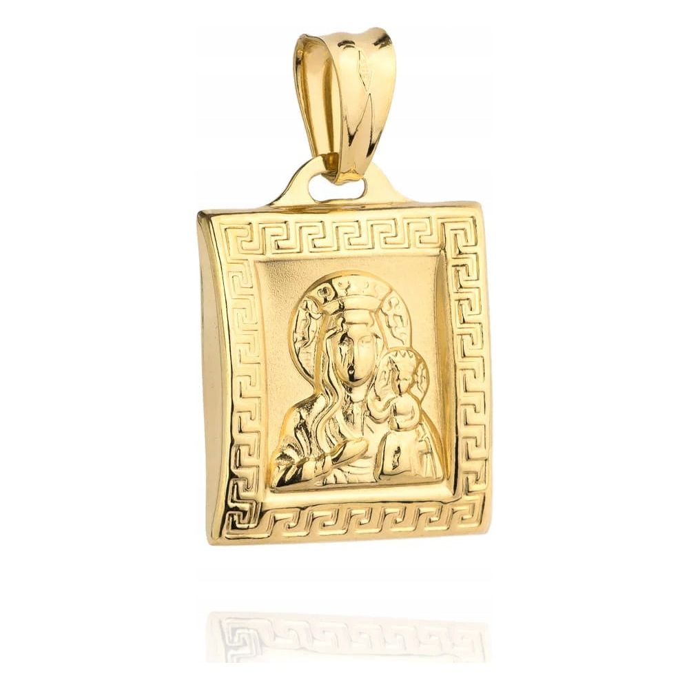 Gyllen Medaljong av Jomfru Maria i 585 Gull