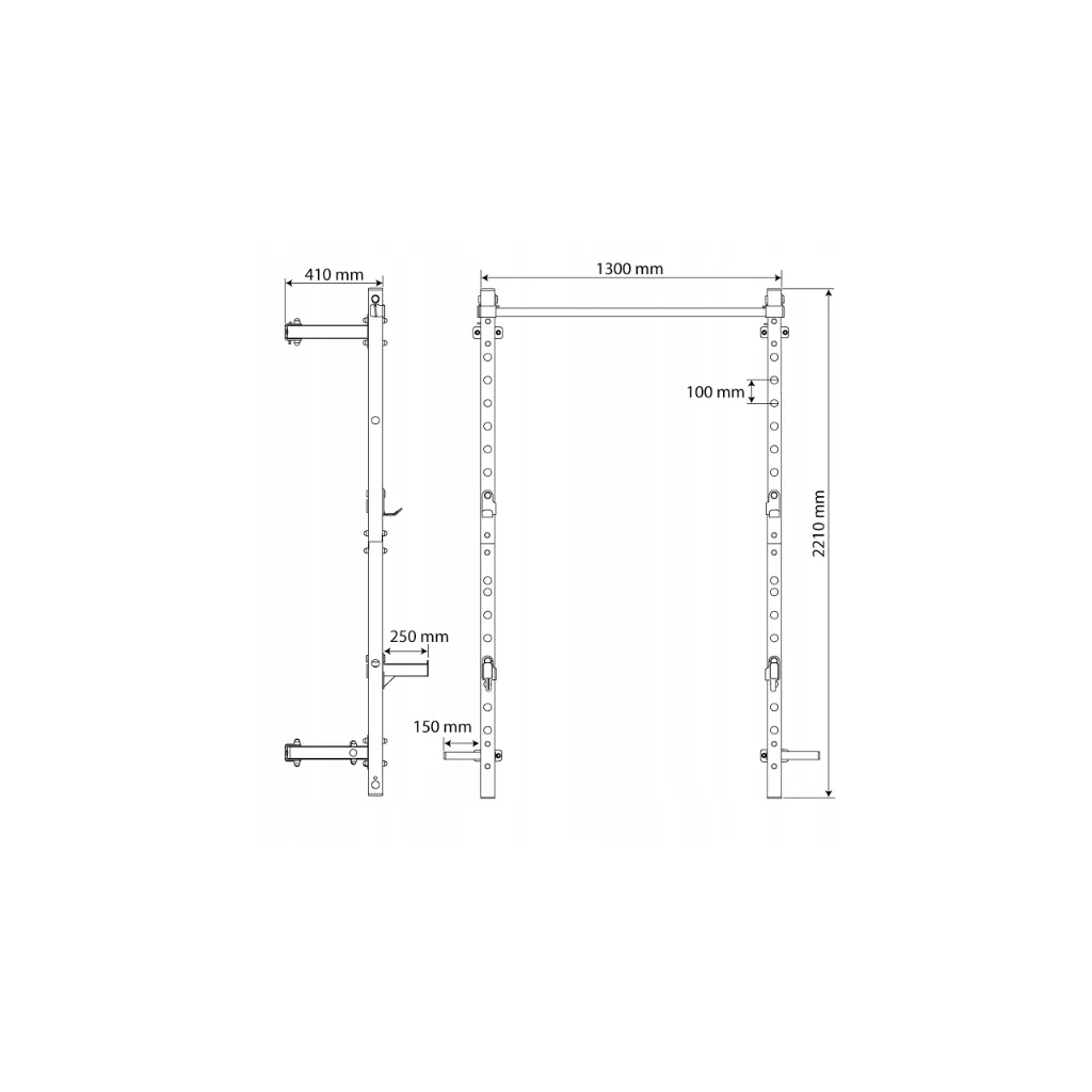 Sammenleggbar Veggmontert Rack MFX001 med Sikring