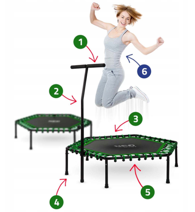 Fitness-trampoline Med Håndtak 127 Cm Neo