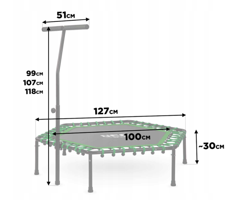 Fitness-trampoline Med Håndtak 127 Cm Neo