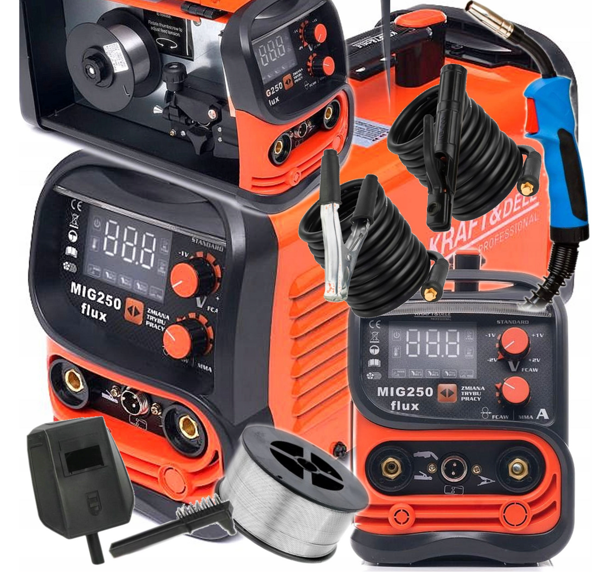 KD1875 Kraft&Dele halvautomatisk sveiseapparat 250 ampere med FLUX-funksjon