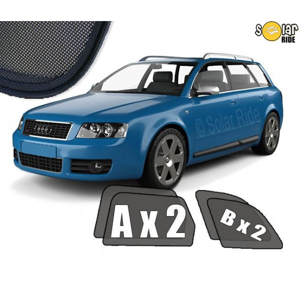 Sr solskjerm i akryl til Audi A4 (B6) Avant med røykfarget finish og enkel montering