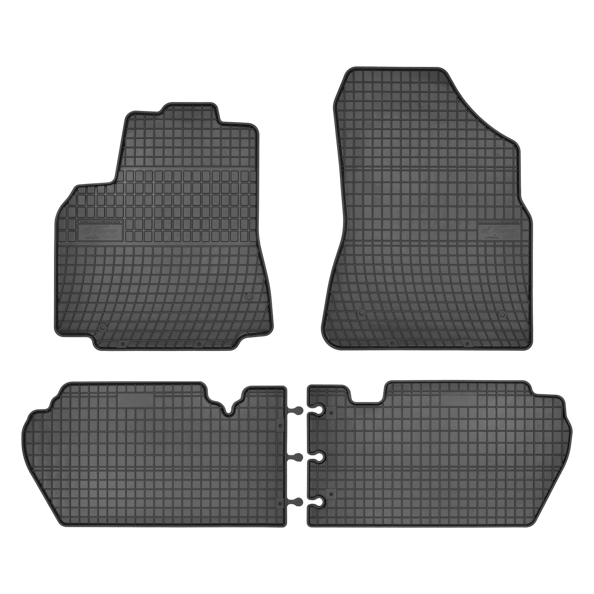 Frogum gummimatter til Peugeot Partner II (2008-2018) – svart-anthracite, sett med 4, 1 cm sidekant