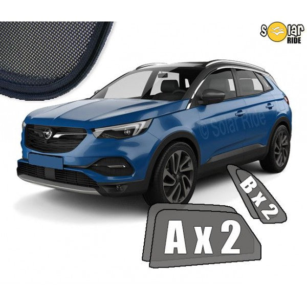Sr solskjerm i akryl til Opel Grandland X med røykfarget finish og enkel montering