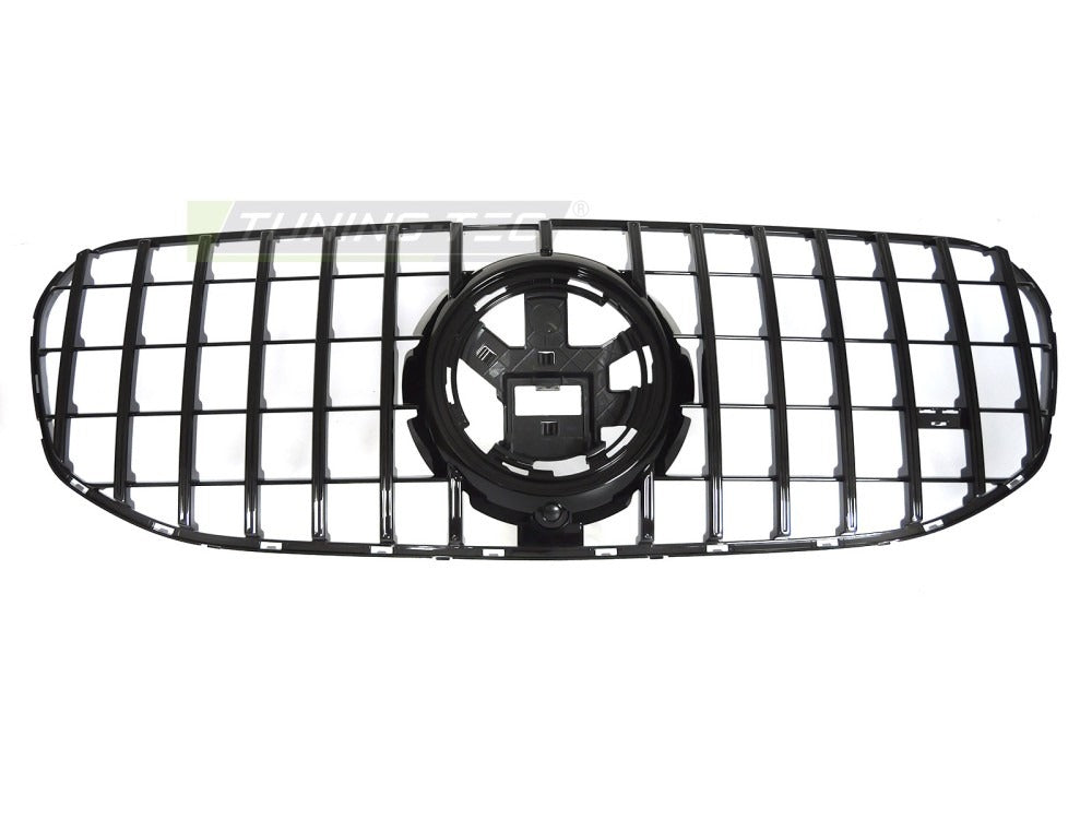 Detaljbilde av Grill Mercedes GLS X167 19-23 med blank sort finish.
