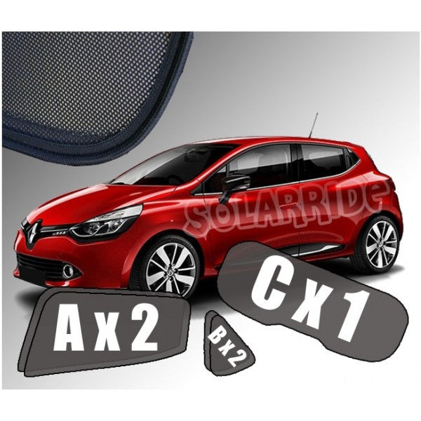 Sr solskjerm i akryl til Renault CLIO FLH IV med enkel montering og vindavviser