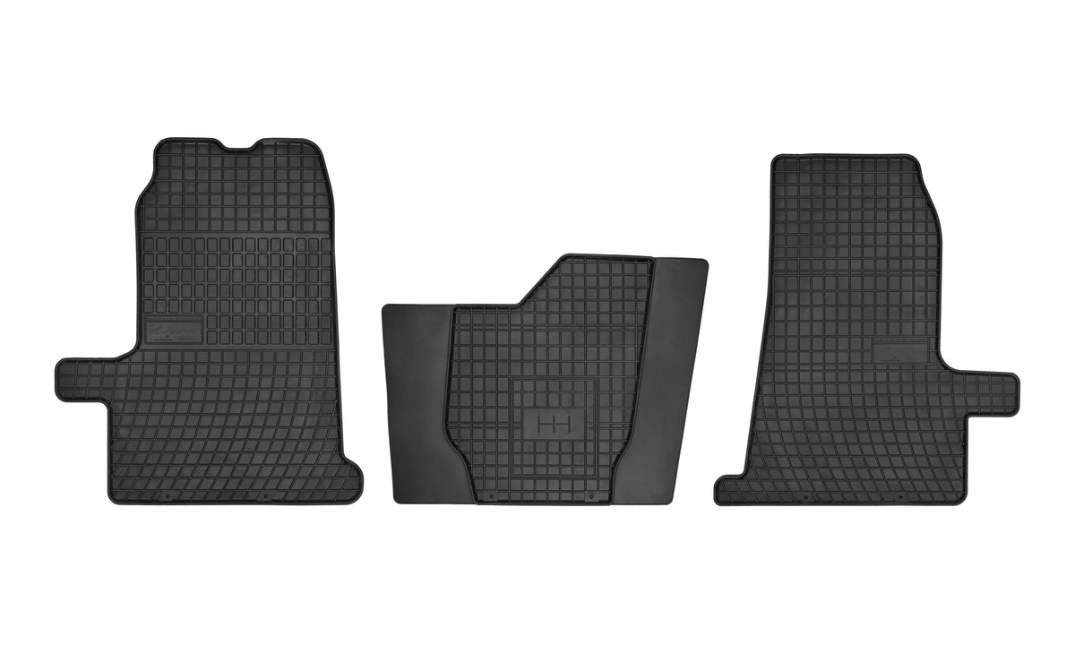 Frogum gummimatter til Ford Transit (2000-2013) – svart med 1 cm sidekant, sett med 3 stk