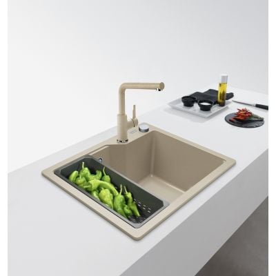 Franke Urban UBG 610-50 kjøkkenvask i granitt beige med enkeltkum sett ovenfra