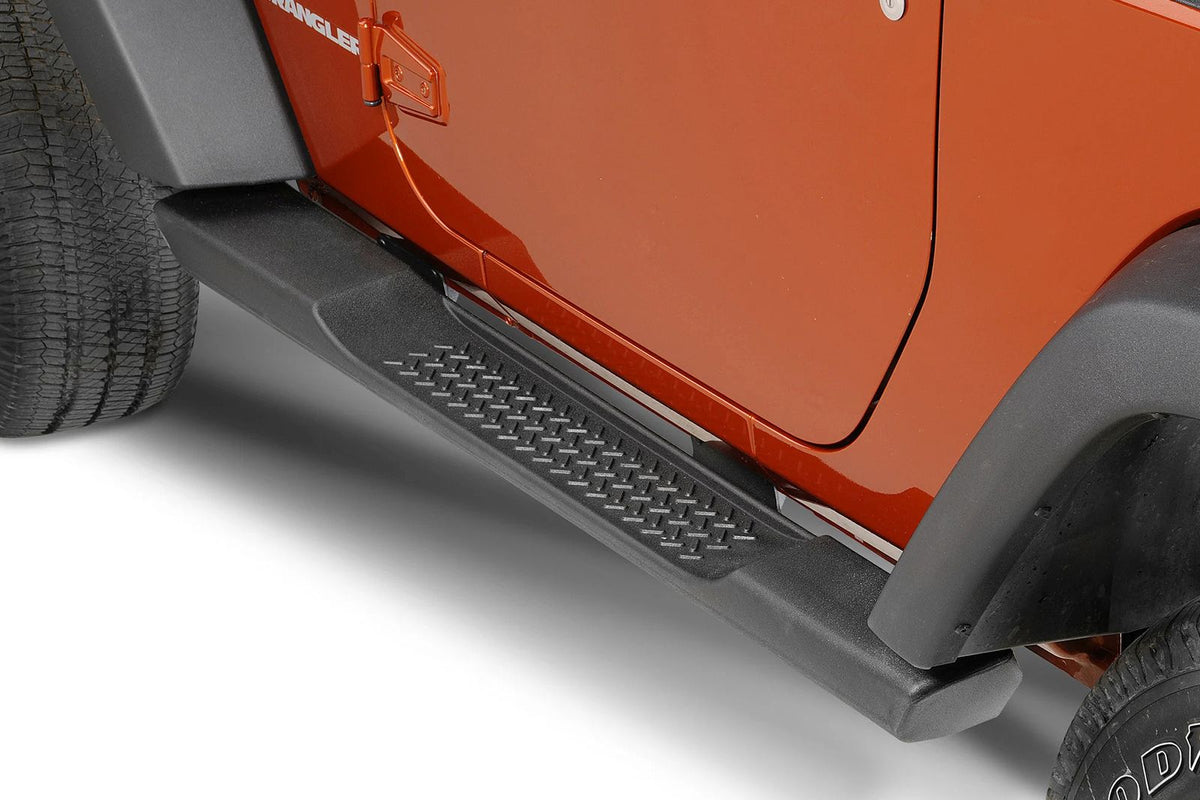 Stigtrinn fra Ventshield til Jeep Wrangler JK 2-dørs 2006-2018 i svart matt ABS