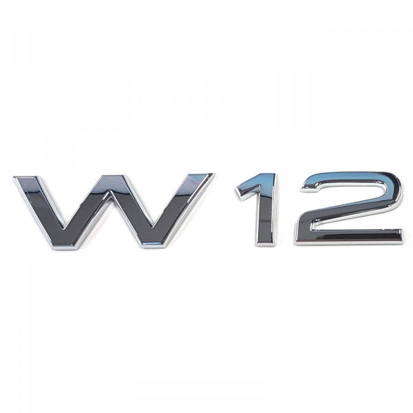 Emblem/logo til Audi W12 Glossy Chrome i krom og ABS-materiale, perfekt passform og enkel montering