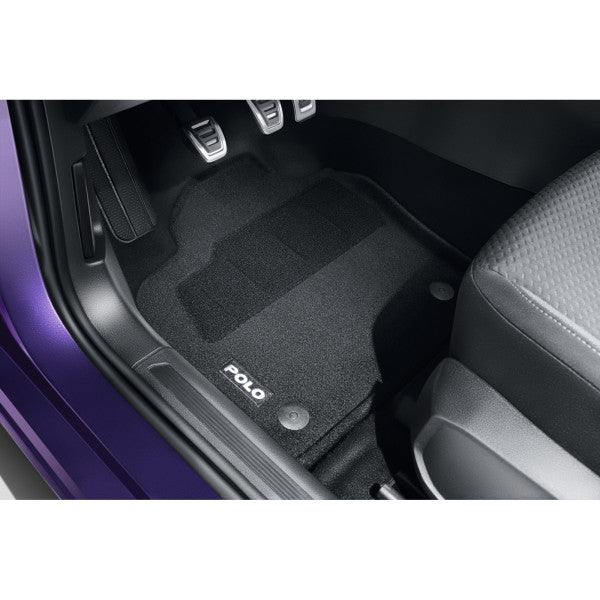VAG OEM stoffmatter til Vw Polo 6 (2G/AE) Facelift – stoffmateriale satin svart
