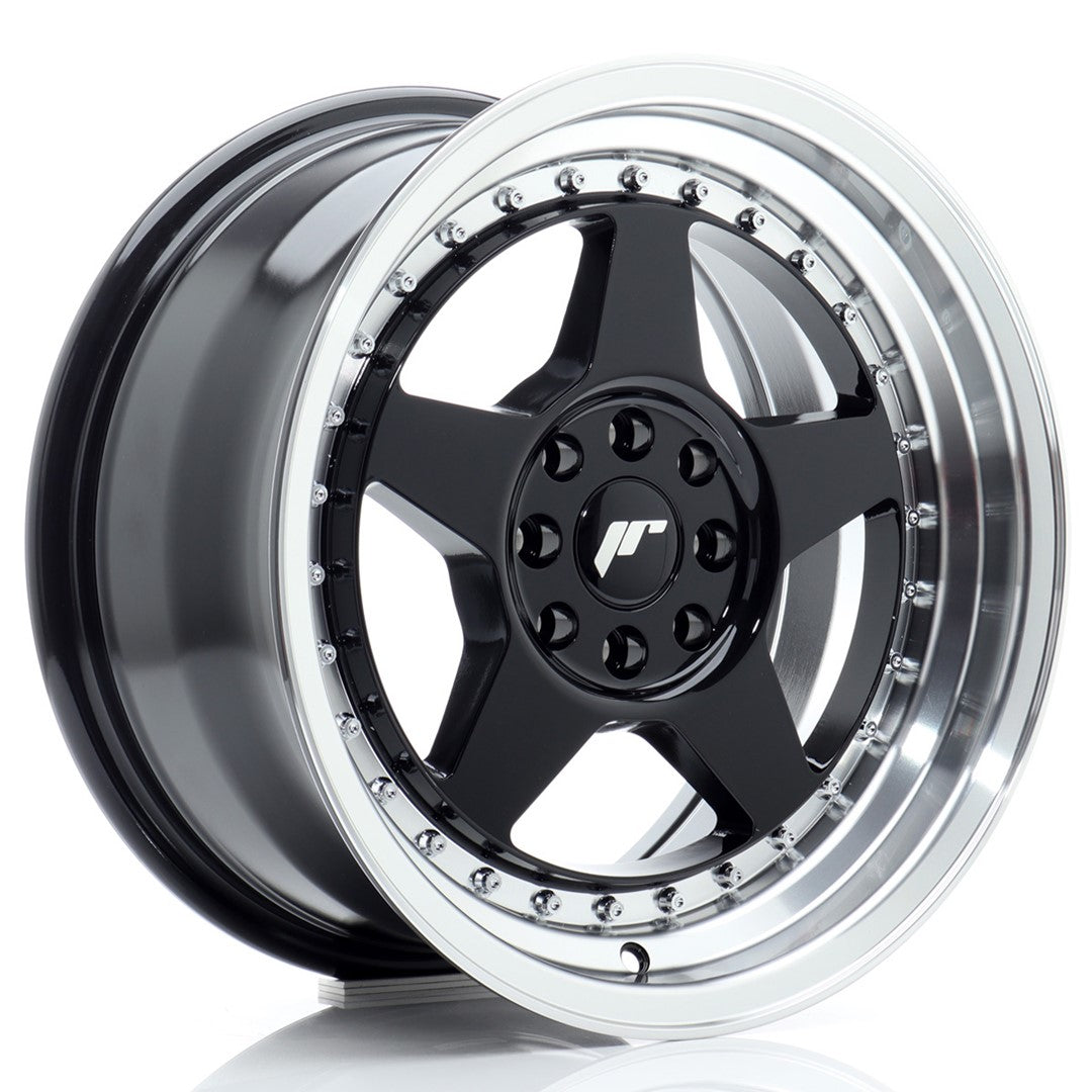 Felg JR Wheels JR6 16x8" Black – sett forfra