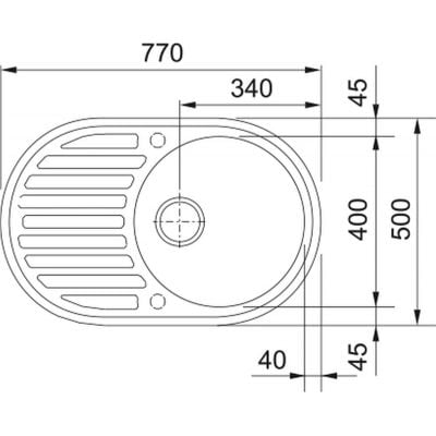 Måltegning Franke Ronda ROG 611-77 – mål 770x500 mm