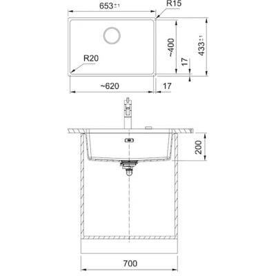 Måltegning Franke Maris MRG 110-62 – mål 620x400 mm