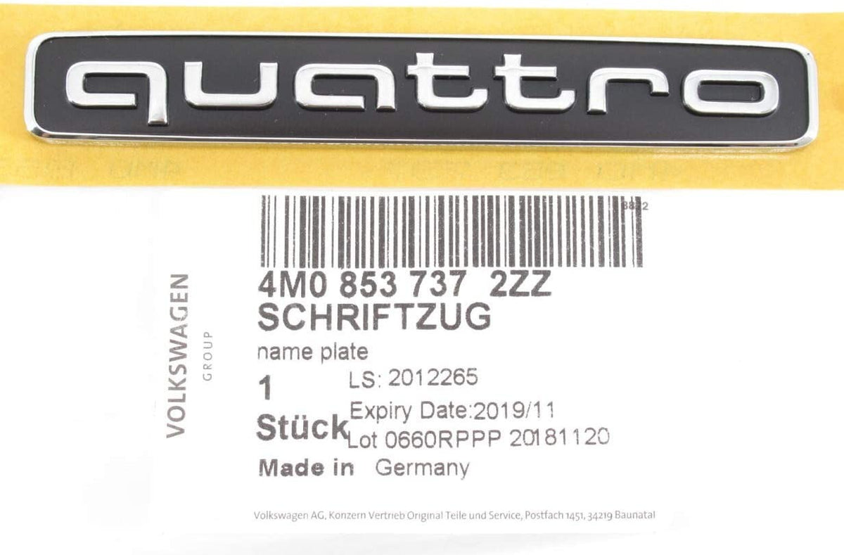 Emblem Audi Quattro Tuning Exclusive Silver and Bakluke Black Edition - sett bakfra