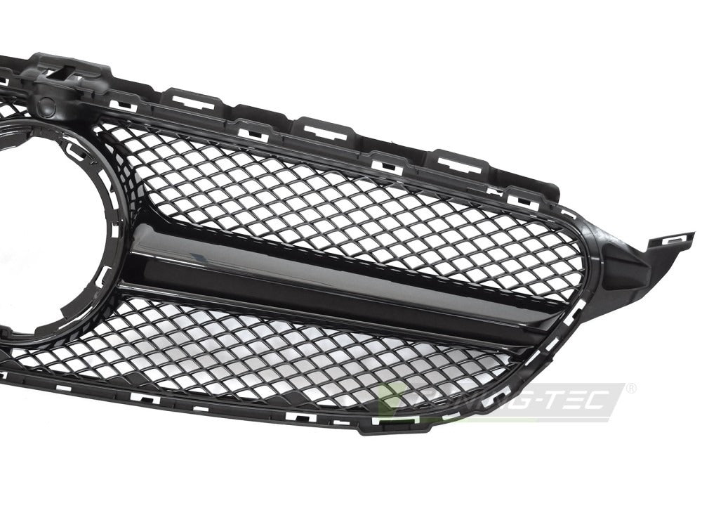 Grill Mercedes C-Klasse W205 18-23 sett fra siden, struktur synlig.