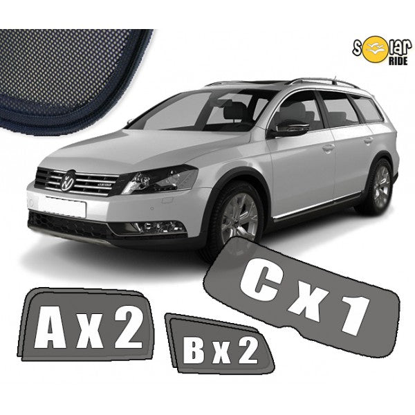 Sr solskjerm i akryl til Vw Passat B7 Variant, roykfarget og enkel montering med 3M tape