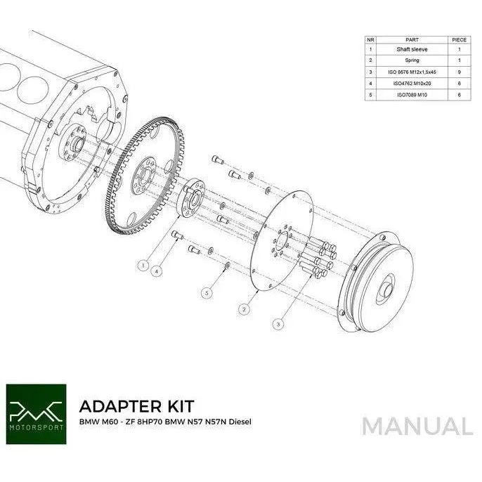 Adaptersett Bmw V8 M60 M62 - Bmw Zf 8hp70 N57 N57n Diesel - 3