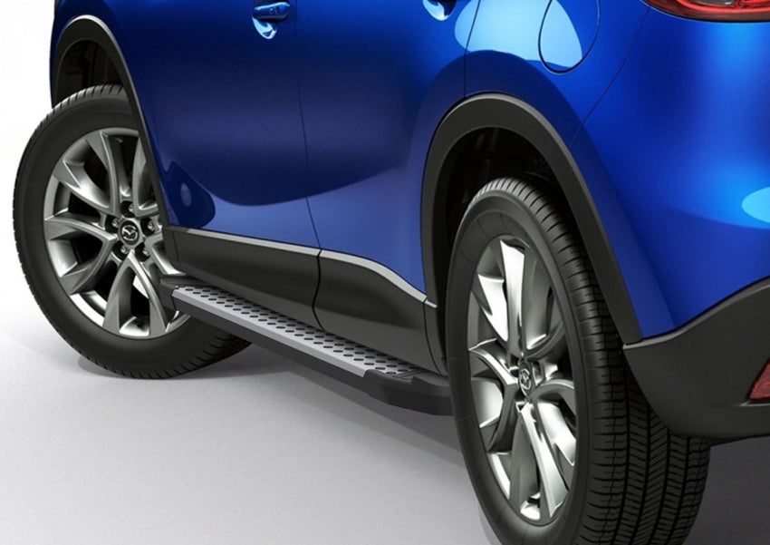 Stigtrinn Rival til Mazda CX-5 2012-2017 i aluminium og ABS, enkel montering uten boring