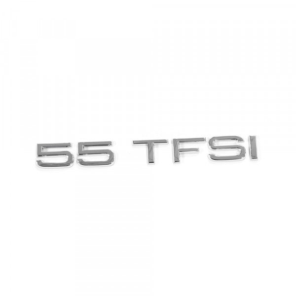 Emblem/logo til Audi 55 TFSI Chrome i krom ABS-materiale med perfekt passform og enkel montering på bakluka