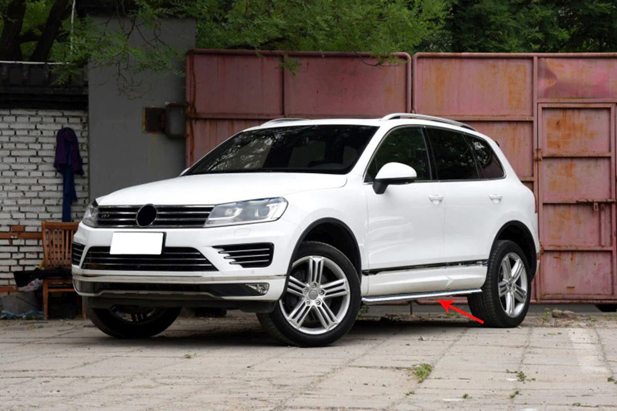 Stigtrinn fra Ventshield til Vw Touareg 7P 2010-2018 i aluminium og svart/sølv