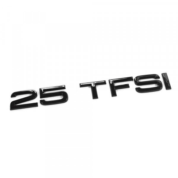 Emblem/logo til Audi 25 TFSI Black Glossy i svart blank finish med original passform og enkel montering
